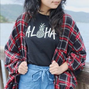 ONLY MEDIUM LEFT Pineapple Aloha Tee